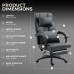 DOWINX Leather Office Chair, Ergonomic PU Gaming Computer Chair with Footrest, Lumbar Support, Swivel Wheels for Home, Office - LS-6653P